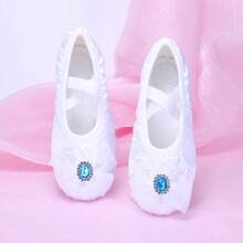 Zapatos de baile de suela blanda para niños, zapatos de ballet/yoga para actuaciones - Blanco - Ver 4