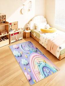 1PC Cartoon Patterned Children'S Carpet, Polyester Game Mat, Anti Suitable For Children And Teenagers' Daily Play In Bedrooms And Living Rooms - Multicolor - View 3