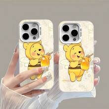 Tema de abeja amarilla de Winnie the Poohfunda de teléfono Fundas compatibles con ,Apple,VIVO,OPPO,,, y Honor.Fabricadas en silicona TPU,ofrecen protección contra golpes y caídas.correa para celular - Blanco - Ver 3