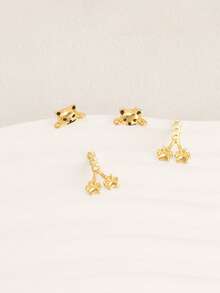 1 Paar süße Katzenohren Ohrringe, Legierung Ohrstecker, Vintage Tier Schmuck, Geschenk für Feiertage, geeignet für Frauen, Alltagstragen und Partys in jeder Jahreszeit - Stil 6 - Übersicht 4