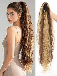 Tóc giả đuôi ngựa gợn sóng dài 24 inch, thích hợp cho phụ nữ và bé gái dự tiệc và sử dụng hàng ngày. - Nhiều màu - Xem 20