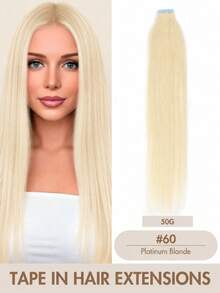 20pcs Tape-In Hair Extensions, Real Human Hair, 12-24 Inches, Invisible Double-Sided Tape-In Hair Extensions, Tape-In Real Human Hair Extensions, Christmas Hair Extensions - Multicolor - View 102