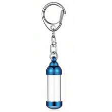 Pendants - Rose Gold Aluminum Alloy Cylindrical Glass Tube Keychain - View 10