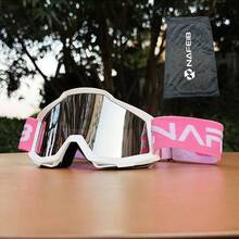 Ski & Motorcycle Riding Goggles Set, Unisex, Anti-Fog & UV Protection, Adjustable Strap, With Cleaning Cloth + Storage Pouch, Outdoor Sports Goggles - 套裝(護目鏡+收納袋+鏡片清潔布) - 查看 8