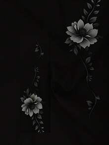 Men's Gray Floral Vine Polo Shirt Trendsetter Breathable Lightweight Artistic Print  Summer Summer - Black - View 5