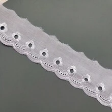 5pcs White Exquisite Hollow Pattern TC Fabric Embroidered Lace Clothing Accessories - 5 Yards - View 7