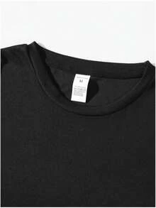 Camiseta de Hombre con Estampado de Silueta de Padre e Hija, Manga Corta, Cuello Redondo, Casual, Adecuada para Verano y Primavera, Ropa de Verano para Hombre para Actividades al Aire Libre - Negro - Ver 4