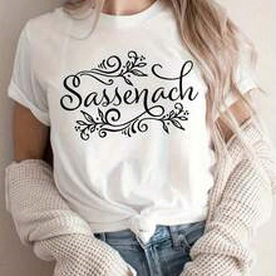 Sa1ssenach S1Hirt Outlander B1Ook Series T1S1Hir1laire Jamie Fer S1Hir Outlander Tv S1Hows Inspired T1EE Vintage Tops - Blanco - Ver 1
