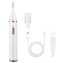 Conduroma Women's Rechargeable Multi-Function Eyebrow Trimmer, Facial Hair Remover, Suitable For Eyebrows, Chin, Upper Lip, Neck And Sideburns, USB Powered, Includes 1 Guide Comb And Cleaning Brush, Ideal Gift - White - View 8