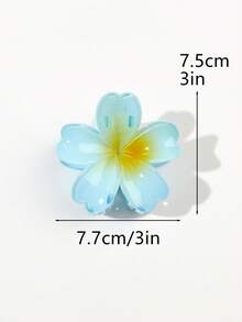 4入莫蘭迪漸層色花朵髮夾，適用於頭頂、後腦髮髻造型，韓系柔美甜美女孩風，可愛森系風格，適合海邊、出遊、野餐、派對度假髮飾 - 彩色 - 查看 3