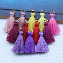 30/50/100pcs 3.5cm Multi-Color Mini Tassel With Metal Ring, Small Handmade Tassel Earrings, Jewelry Making, Keychain, Bag Pendant DIY Accessories - Small Cotton Tassels With Loops - View 5