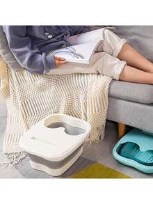 1pc Foldable Adult Foot Massage Basin, Suitable For Home And Dorm, Minimalist Design With Cover, Deep Immersion Foot Bath, Ergonomic Design, Suitable For Travel And Home Use, Great Gift For Parents, Relatives And Friends, Housewarming Gift - Green - View 11