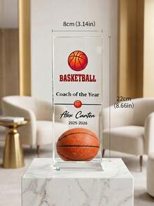1pc Personalized Custom Acrylic Sports Trophy, Customizable Logo And Text Medal, Suitable For Football, Basketball, Tennis, Perfect For Team Celebration, Season End Recognition, High-Quality Acrylic Material - Multicolor - View 6