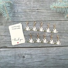 5 peças/10 peças Chaveiros de Pomba da Paz e Cartão de Agradecimento com Design Criativo de Pomba da Paz Branca, Adições Únicas para Carteira e Mochila, Presentes Únicos para Amigos e Família - Multicolorido - Visão 7