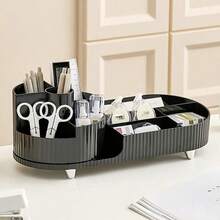 360 Degree Rotating Makeup Organizer, Large Capacity Makeup Brush, Lipstick, Eyeshadow, Puff Holder, Desktop Makeup Storage And Organization - Multicolor - View 14