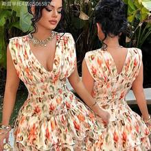 Fengyu Women's Clothing Store  Vestido de vuelo con estampado floral para vacaciones, vestido bohemio, vestido de mujer para vacaciones, vestido de cena de vacaciones, vestido de Havana Nights, vestido de vuelo, playa, primavera, verano, vestido sexy de vacaciones, vestido de verano para mujer, vestidos de vacaciones para mujer, conjunto de verano para mujer, vestidos hermosos para mujer, vestido floral bohemio para mujer - Multicolor - Ver 7