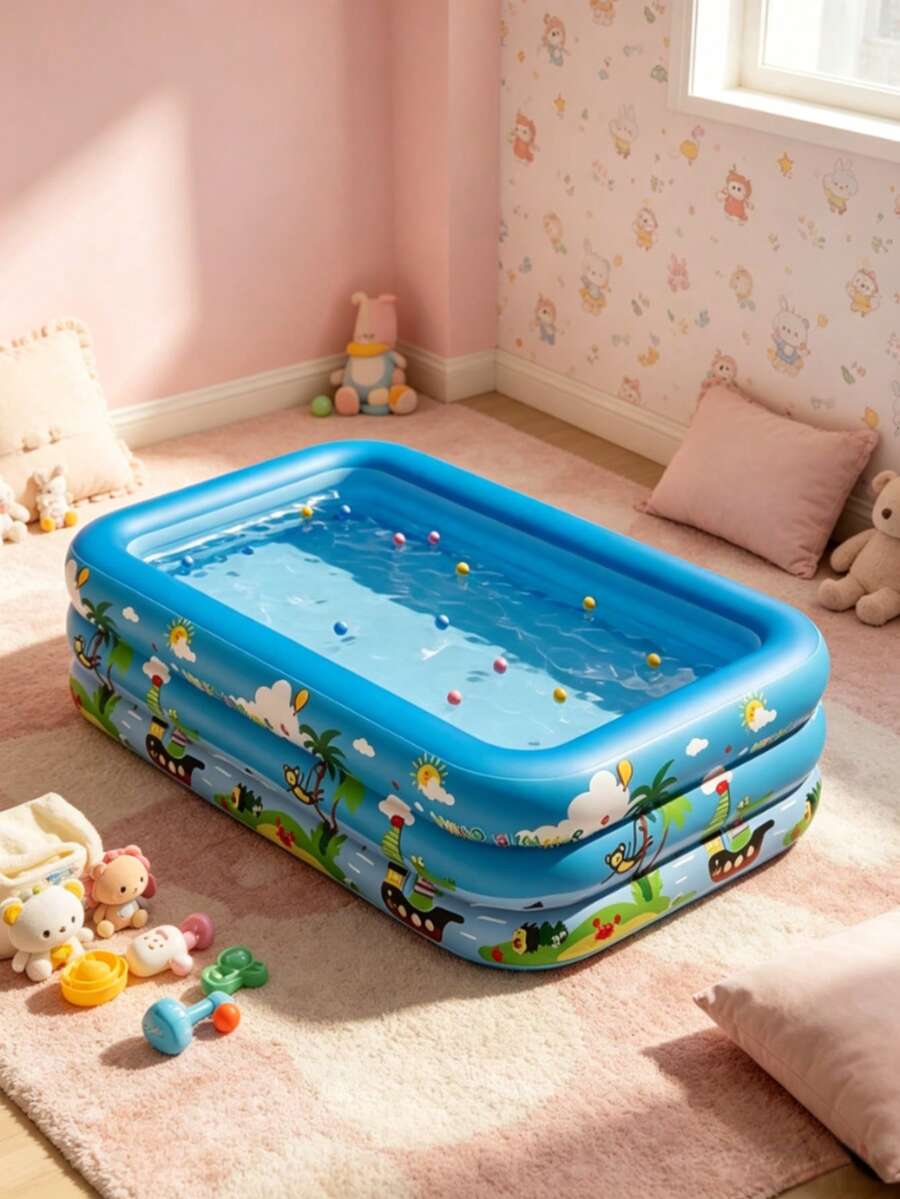 1 pieza Piscina inflable de PVC para niños, adecuada para uso en interiores y exteriores del hogar, piscina familiar grande, piscina de plástico grueso para bebés