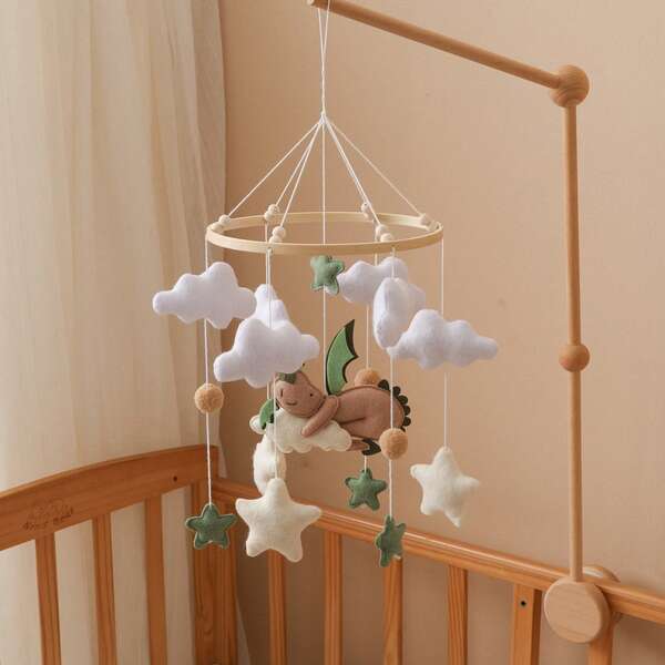 Baby Sheep & Star & Moon Bed Bell, Handmade Crib Mobile, Cute Animal Shaped Toy, Educational, Improve Hand-Eye Coordination, Prevent Myopia, Nursery Decor, Mixed Colors, Newborn Rattle Toy, Best Gift For Parent-Child Interaction, Birthday, Christmas