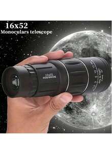 16x52 High Definition Portable Monocular Telescope, Long Distance High Definition Focus Compact Monocular Telescope, Super Zoom Monocular Optical Telescope, Suitable For Hiking, Camping, Fishing, Birdwatching, Hunting, Sports, Football Games, Sightseeing And Concerts, Best Gift For Adults - Multicolor - View 1