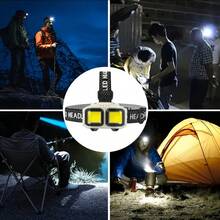 1pc Ultra-Bright LED Rechargeable Headlamp With Type-C Charging, Motion Sensor & 4 Lighting Modes - ABS Adjustable Headlight For Camping Hiking Fishing Night Riding Maintenance, Perfect Gift Flashlight Tool Light - 款式A - 查看 9