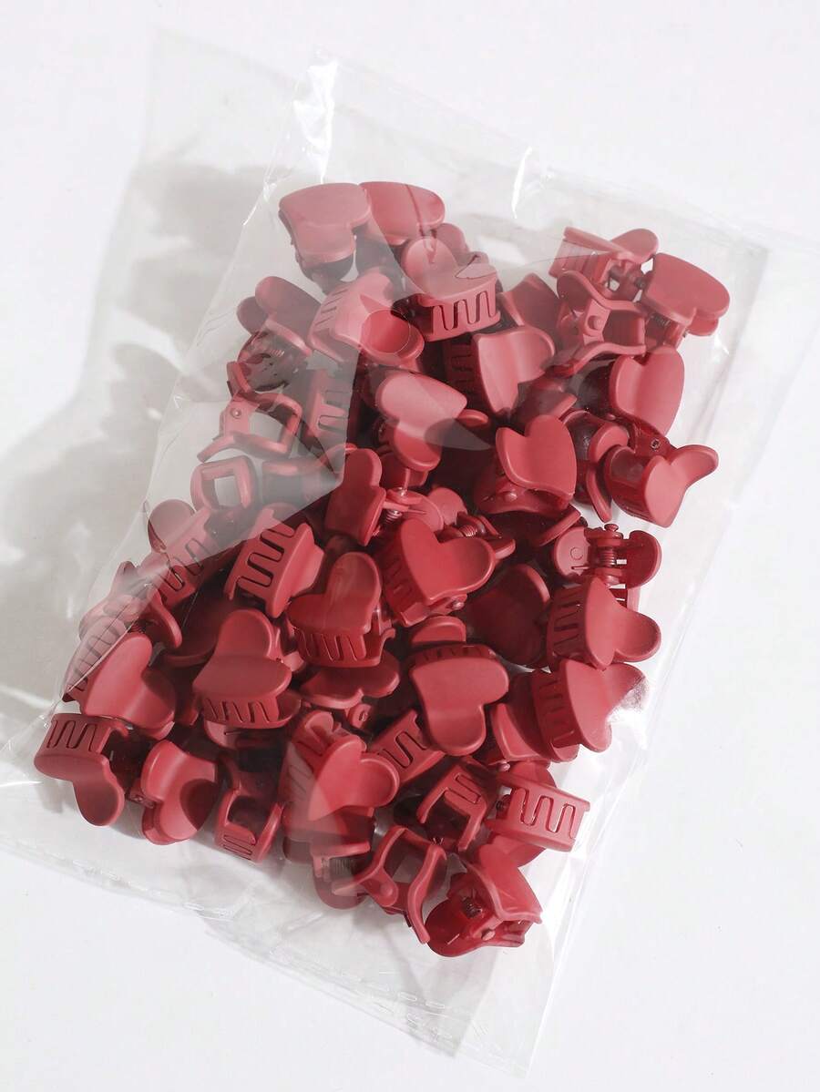 15/20/30 buah Jepit Rambut Mini Berbentuk Hati, Jepit Rambut Kecil Warna Merah untuk Poni, Aksesori Gaya Rambut