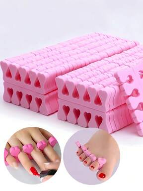 100 pièces Séparateurs d'orteils en mousse rose - Convient pour la manucure, la pédicure et la nail art, accessoires d'vernis à ongles inodores, séparateurs de doigts en mousse confortables, séparateurs d'orteils, cadeau de rentrée scolaire