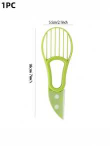 1pc Stainless Steel Avocado Slicer - Avocado Pitter And Cutter, Multifunctional 3-In-1 Avocado Tool With Comfortable Grip - Green - View 9