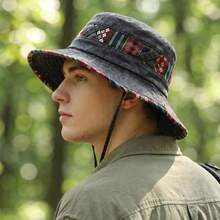 European And American Style New Washed Distressed Bucket Hat Summer Outdoor Travel Hiking Boonie Hat For Men - A - View 1