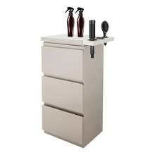 kangten 3 Drawer Barber Shop Storage Cabinet, Fingerprint Resistant Stainless Steel Hair Salon Floor Cabinet With Hair Dryer Holder, Small Beauty Organizer For Tools, Compact Vanity Station (Silvery) A Nice Gift - Silvery@BGIKMV-002110*1 - View 7