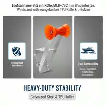 [Free Shipping] Boat Trailer Winch Stand, 2 To 3-Inch Winch Posts, Boat Trailer Winch Seat With TPU Orange Roller & U-Bolts, Suitable For Jet Ski, Sailboat, Fishing Boat, Speedboat (Galvanized), Silver-XY304510 - Multicolor - View 3
