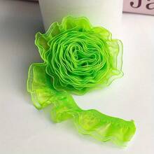 5 Yards Colorful Lace Double-Layer Ruffle Elastic Band - Suitable For DIY Clothing, Pants, Skirt Waistband And Hem Decoration - 5 Yards - View 7