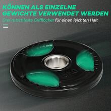 Set Of 2 Tri-Grip Weightlifting Discs Of 5 Kg Each, Made Of Rubber, Suitable For Flat Floors, 5 Cm Diameter, Three Handles, For Strength Training. - 黑色 - View 7