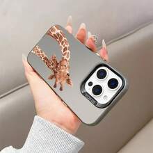 Funda de jirafa, Estilo artístico, for compatible with iphone17/17pro/17promax/17Air/iphone16/16pro/16plus/16promax/15/15promax/15pro/11/12/13/14promax/12mini/13mini/11pro/11promax/12pro/12promax/13pro/13promax/14pro/14promax, Regalo de amor animal - Blanco - Ver 6