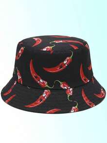 1 pieza Sombrero de cubo reversible unisex con estampados de dibujos animados, adecuado para uso al aire libre, viajes, uso diario, de moda y versátil - impresión - Ver 31