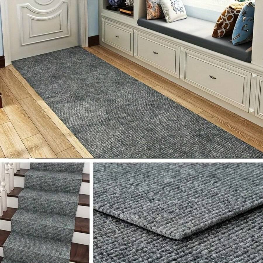 1 rollo de alfombra con respaldo desprendible y adhesivo, con una superficie autoadhesiva antideslizante. Estas alfombras suaves son adecuadas para alfombras, azulejos, cocina, dormitorio, interior y exterior, alfombra multiusos - 1PC - Ver 1