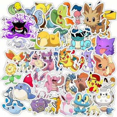  50 miếng nhãn dán Pokemon dễ thương, nhãn dán Pocket Monster, trang trí Charmander