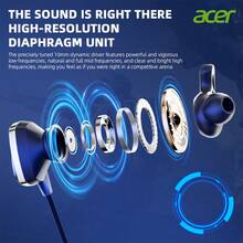 ACER OHR579 Gaming In‑Ear Wired Headphones, Detachable Folding Microphone, Type‑C & 3.5mm Dual Connectors, Surround Sound For Game Footsteps, Effective Noise Reduction, Built‑In EQ Settings, Low Latency Gaming Earbuds - View 5