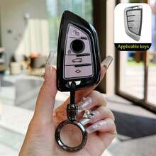 1pc TPU Material Car Key Fob Cover, 4-Button Dedicated Key Case Suitable For BMW 2022 X3 X1 X5 X6 / New 5 Series / 530li / 525 Models - A - View 2