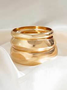 Bộ 4 vòng tay phong cách punk tối giản cổ điển, phù hợp cho nữ, bộ quà tặng trang sức vòng tay vẻ đẹp vĩnh cửu, đeo hàng ngày. Lưu ý: Bề mặt kim loại có thể có một vài vết xước nhỏ. - Bạc - Xem 11