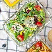 Food Storage Containers - Office, Back To School, Portable, Outdoor Lunch Glass Food Storage Containers With Lids, Stackable, Airtight Glass Meal Prep Containers, Freezer , Salad Fruit Bento Box - View 4