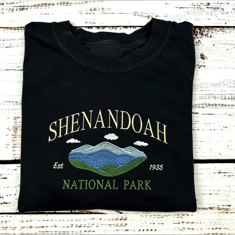 National Park T-Shirt Hiking Gift - Black - View 1