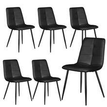 Extendable Dining Table And Chairs Set 6, 120-160cm Oval Marble Effect Table With 6 Black Upholstered PU Leather Chairs For Dining Room, Kitchen - 6 Black PU Blades - View 5