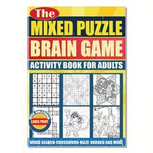 1 pieza Colección de juegos de rompecabezas, que incluye acertijos, sudoku, laberintos y talla grande, con páginas interiores desmontables, excelente opción para el ocio y el entretenimiento, adecuado como regalo (bolígrafo no incluido) - A - Ver 10