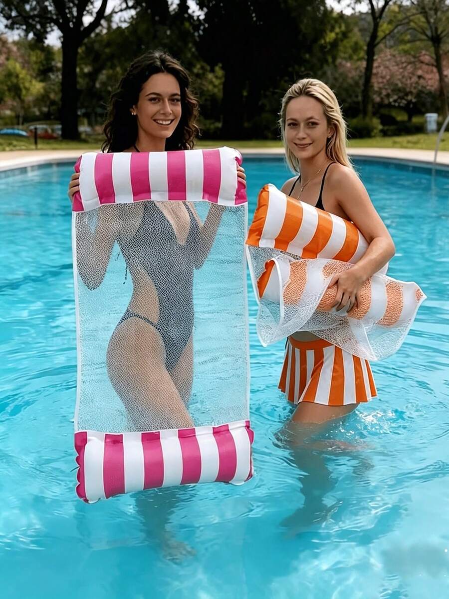Thickened Inflatable Pool Float Bed, Unisex Inflatable Lounge Chair And Pool Floating Bar, PVC+Oxford Fabric Material, Suitable For Pool, Lake, Beach And Backyard Party, Outdoor Water Entertainment, Summer Water Fun, Float Like A Boss