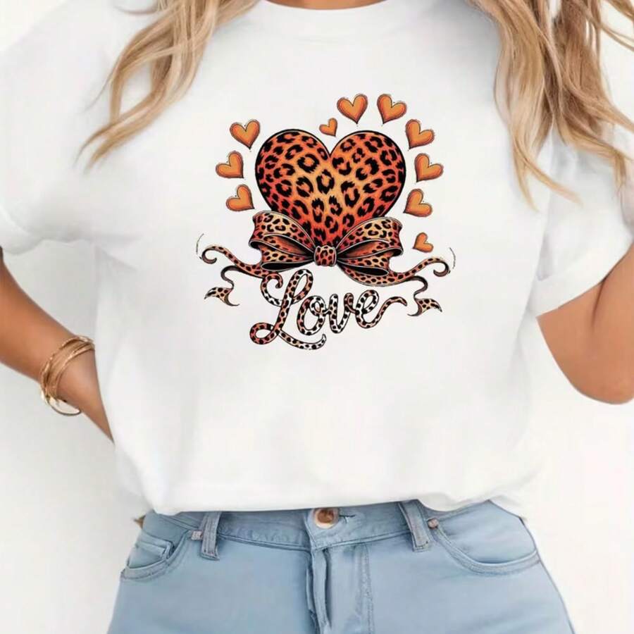 Printed T-Shirt For Men And Women - 白色 - 查看 1