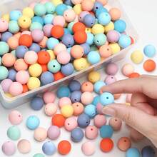 40Pcs Silicone Round Beads Set, 12mm Small Colorful Assorted Combination, Suitable For DIY Creative Bracelets, Necklaces, Backpack Charms And Other Creative Handicrafts - Multicolor - View 4