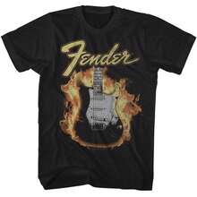 Fender Flame Guitar Black Shirts - màu đen - Xem 1