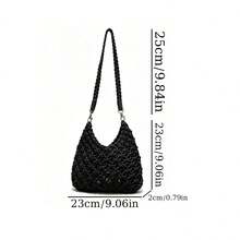 BAILEE Stylish, Casual, Hand-Knitted, Open-Work Women's Single-Strap Bag. Features A Unique Woven Shoulder Strap Design. Perfect For Outfits And As A Gift. - Multicolor - View 10