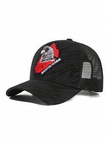1pc Street Style Eagle Embroidered Trucker Hat, Lightweight Breathable Mesh Baseball Cap, Suitable For Outdoor Sports And Cycling - A - View 13