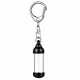 Black Aluminum Alloy Cylindrical Glass Tube Keychain